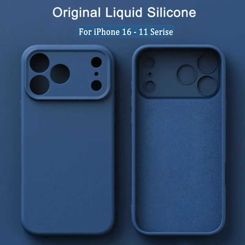 Luxury Liquid Silicone Phone Case For iPhone 17 Pro Max Air 14 15 Plus 11 16 Pro 13 12 Mini 16E Soft