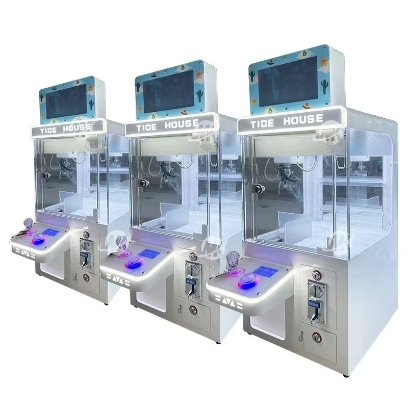 

MAKER Mini Doll Machines for Kids with Ad Screen Arcade Game Toy Prize Cheap Coin Operated English Tide House Claw Machine