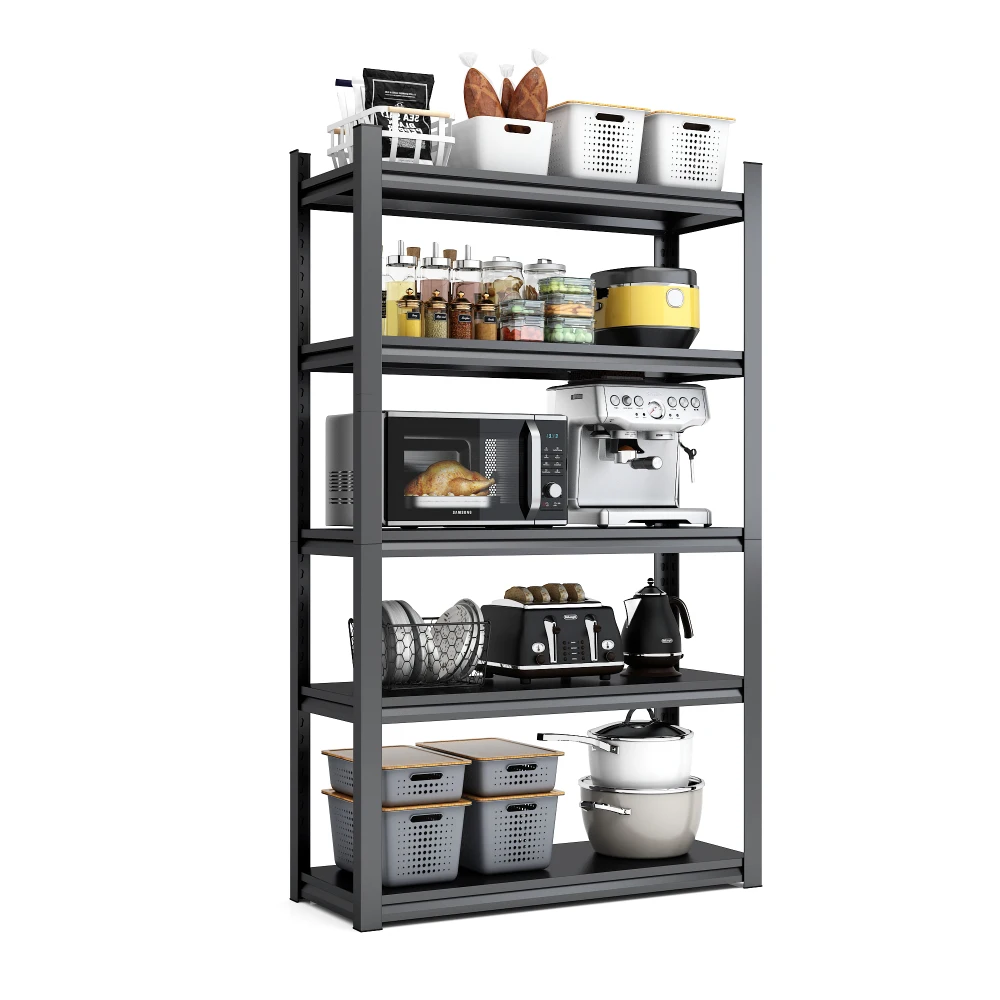 

72"H 5-Tier Metal Shelves - Heavy Duty Adjustable Garage Storage Shelving Unit, 2000LBS Capacity, 35.4"W x 15.7"D, Black