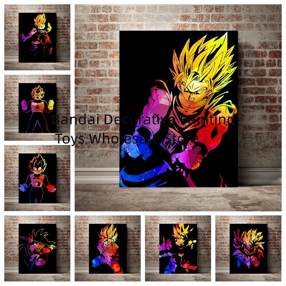 Anime Super Saiyan Goku HD Canvas Painting Poster Wall Art Print Dragon Ball Vegeta Pictures Classic Home Decor Bedroom No Frame