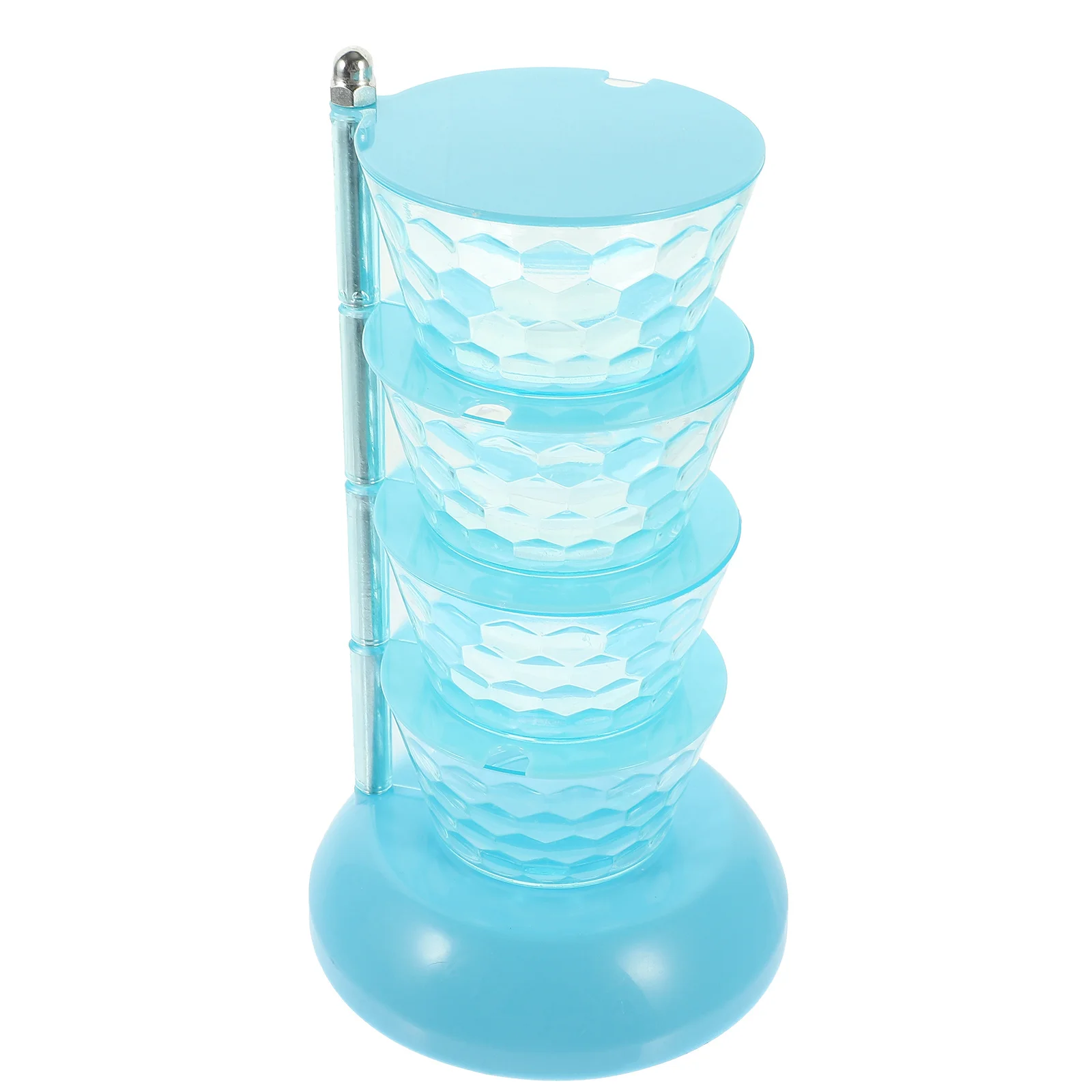 

1pc Seasoning Box Multi-Layer Transparent Plastic Storage Plate Rotating Spice Rack For Kitchen Condiments Salt Pepper Herbs