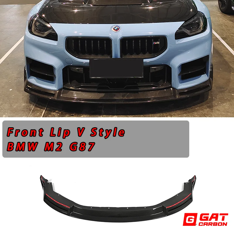 

Для BMW M2 G87 сухое углеродное волокно V-образный передний диффузор для губ, нижняя часть корпуса
