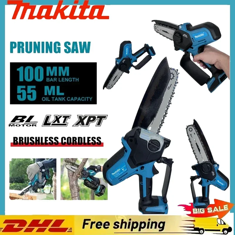 

Makita Electric Chain Saw Pruning Saw Brushless Cordless Power Tools for 18v Battery Mini Electric Saw Garden Power Tools