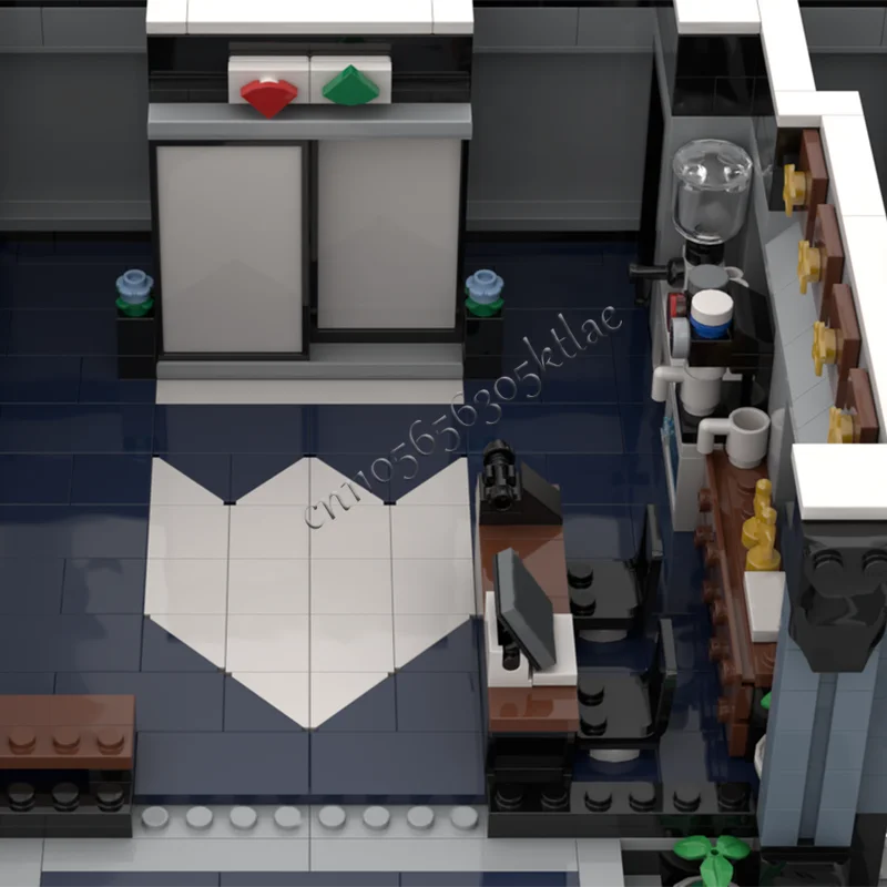 Nieuwe 2665 PCS MOC Stad Straatweergaven Modulaire Politiebureau Bouwstenen Diy Educatieve Montage Kinderen Speelgoed Kerstcadeaus