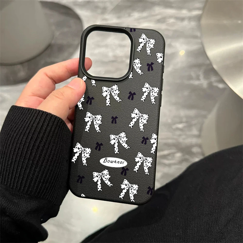 Große Kleine Schleifen Handyhülle für iPhone 17 16 15 14 13 12 11 Pro Max 16 15 14 Plus 17 16 15 14 13 12 Pro 17Air Silikon Matte Hülle – Detail 8