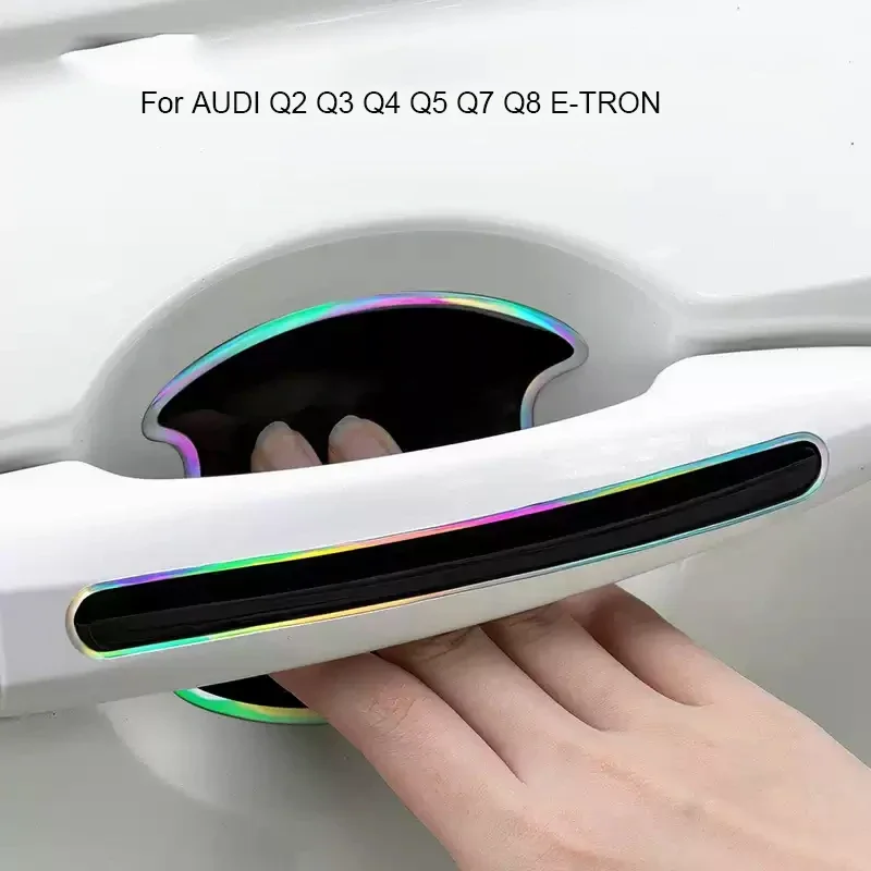 

Защитная накладка на ручку двери автомобиля от царапин, водонепроницаемая, прочная, для AUDI Q2 Q3 Q4 Q5 Q7 Q8 E-TRON