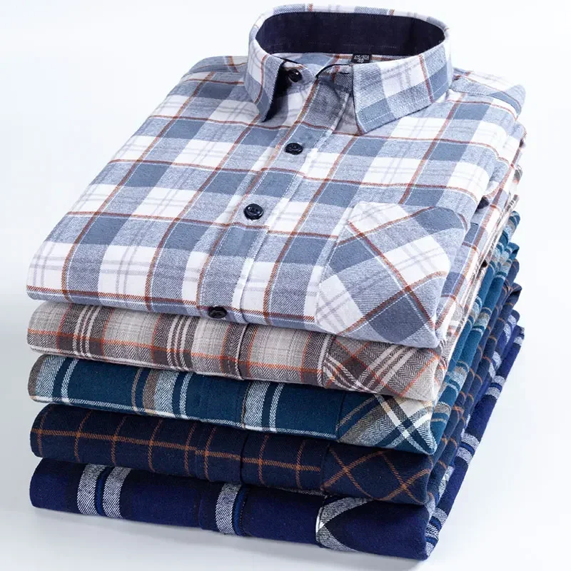 

100% Cotton Men's Long Sleeve Fashion Casual Slim Fit Plaid Super Soft Formal Classic Versatile Business Comfort Shirt