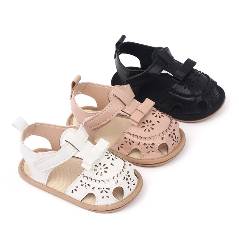 Baby Girls Boys Sandal, PU Leather Flexible Non-slip Hollowed Summer Flat Shoes for Casual Daily