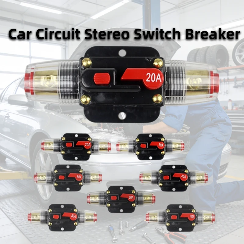 

Car Circuit Breaker Disconnect Tool Circuit Resetfuse Holder for Audio System 20-150A Car Switch Reset Cut Off Switch 40A 60A