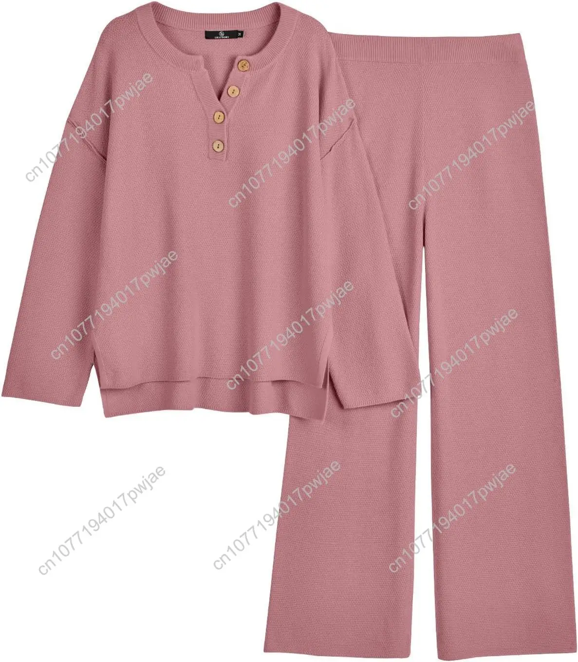 ชุดลำลองผู้หญิง 2 ชิ้น LILLUSORY ชุดไหมพรมเข้าชุด สวมใส่สบาย ทรงหลวม