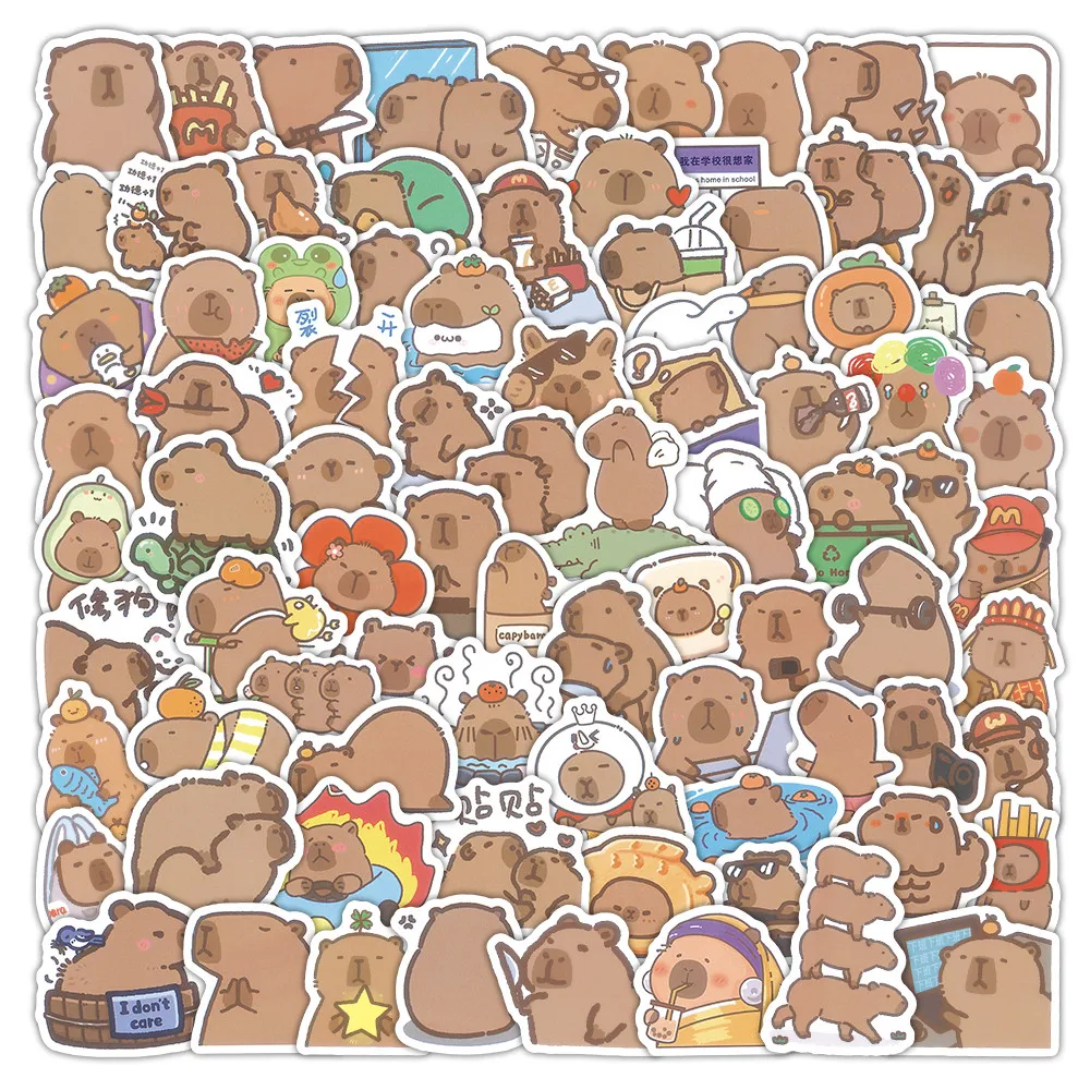 Capybara Decorative Stickers 100 Sheets for Journal Diary Planner DIY Craft Stationery Anime Worlds Store