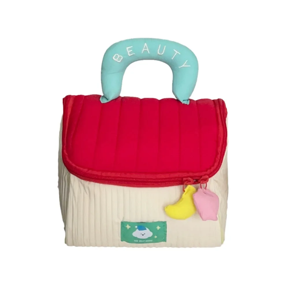 

Large Capacity Cute Cabin Makeup Bag House-shaped Square Handheld Cosmetic Case Kawaii Organizer Case Portable Storage Bag Girls