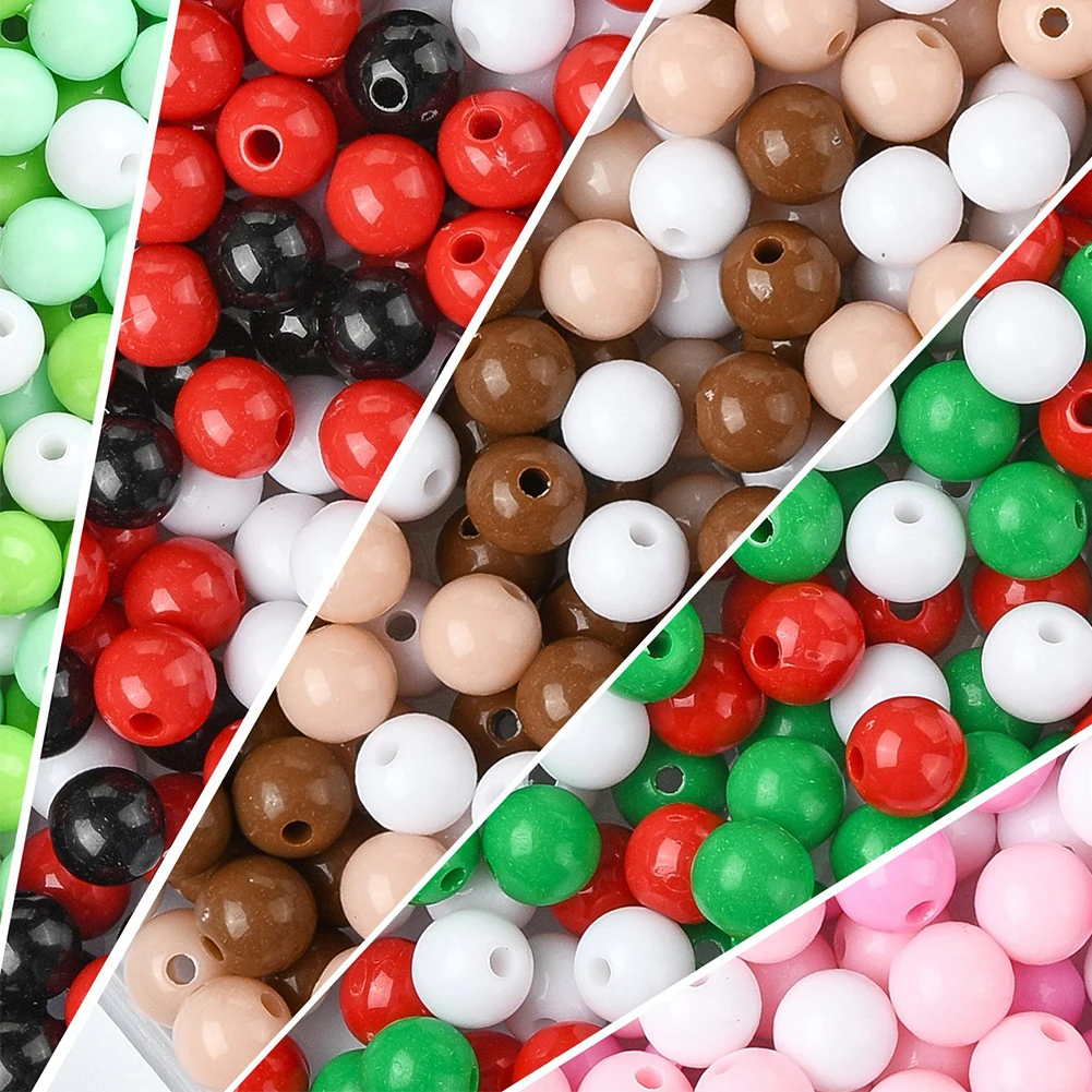 

Около 300 шт. 3 цвета непрозрачные акриловые круглые бусины для рождественского подарка DIY серьги ожерелье браслеты ювелирные аксессуары