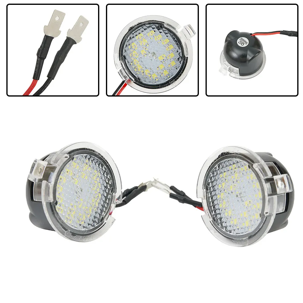 

2 Pcs Super Bright White 18 LED Under Side Mirror Puddle Plastic Lights No Error For Ford 2015-2017 DC12V 2.0W 450LM