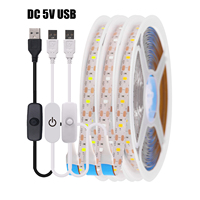 5V USB LED Strip Light with Dimmer Switch 2835 60LEDs Waterproof Flexible LED Tape with ON OFF Switch for Under Cabinet Light