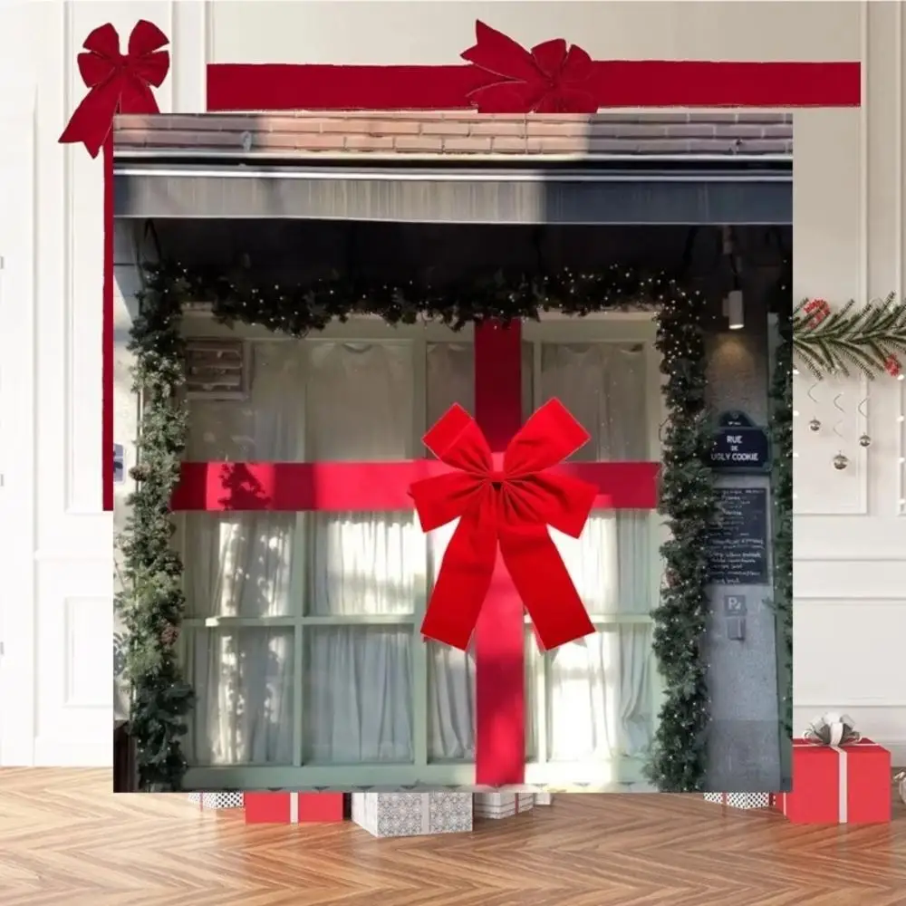 1pc Christmas Hanging Door Bow Ribbon Big Red Bows for Wedding Holiday Front Door Party Home Decorations DIY Supplies