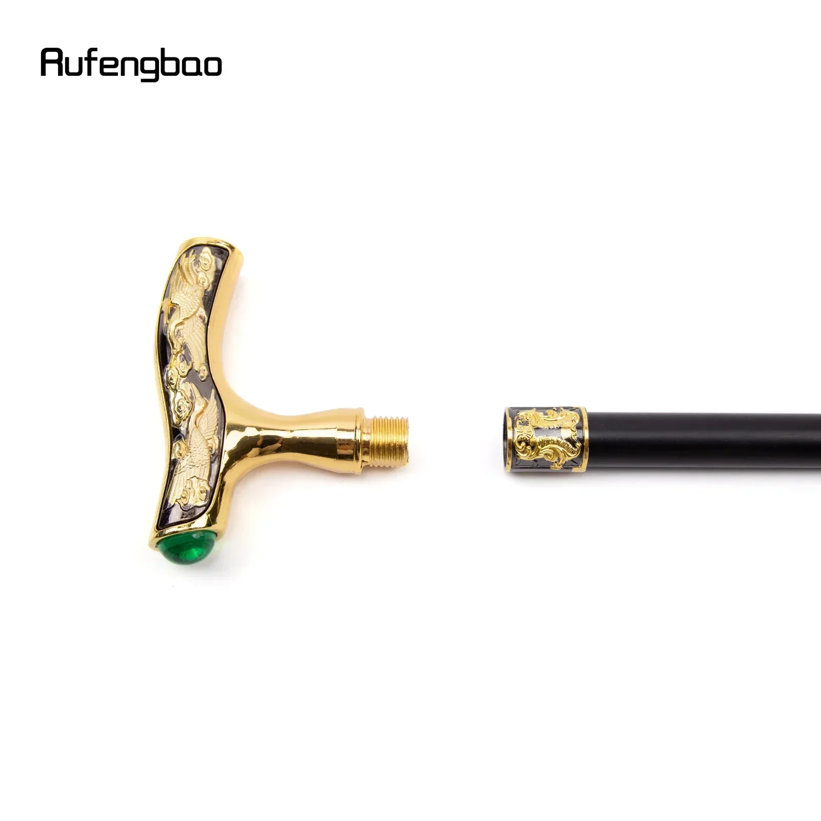 Crane Walking Cane Green Gemstone Fashion Decorative Walking Stick Gentleman Performance stage Cane 93cm