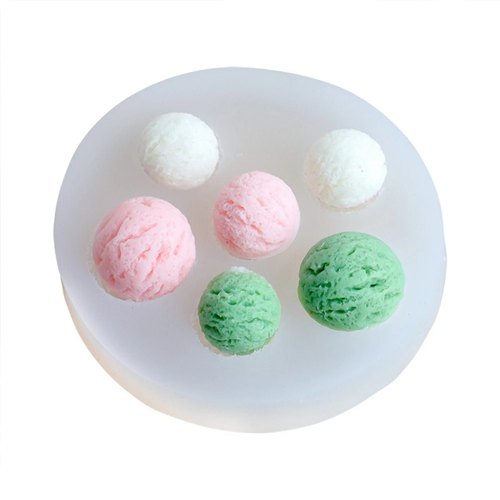 Mini Ice Cream Ball Silicone Mold Cake Decoration Accessories Pastry Tools Candle Soap Mold DIY Fondant Chocolate Biscuit Baking