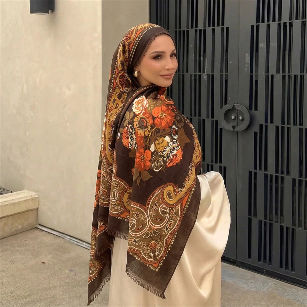 Vintage Blumen-Paisley-Druck H – Street Fashion Hijab Bewertung und Preis