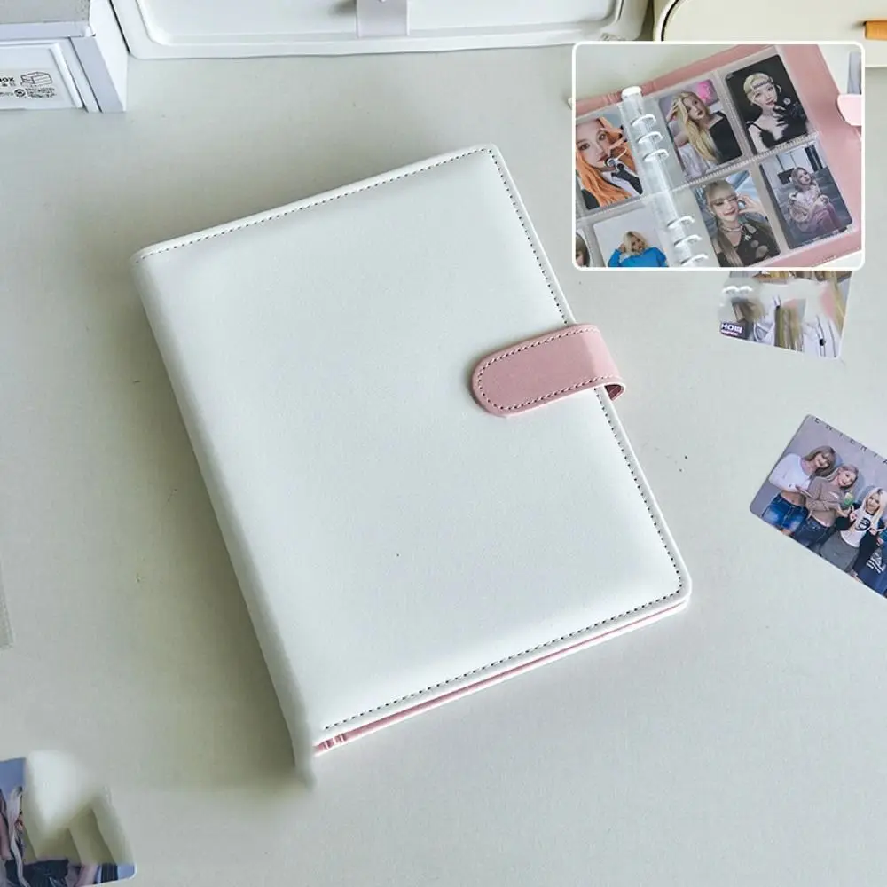 Large Capacity A5 PU Photo Album Loose Leaf literature 3 Inch Photo Card Binder Book Korean Anti-scratch