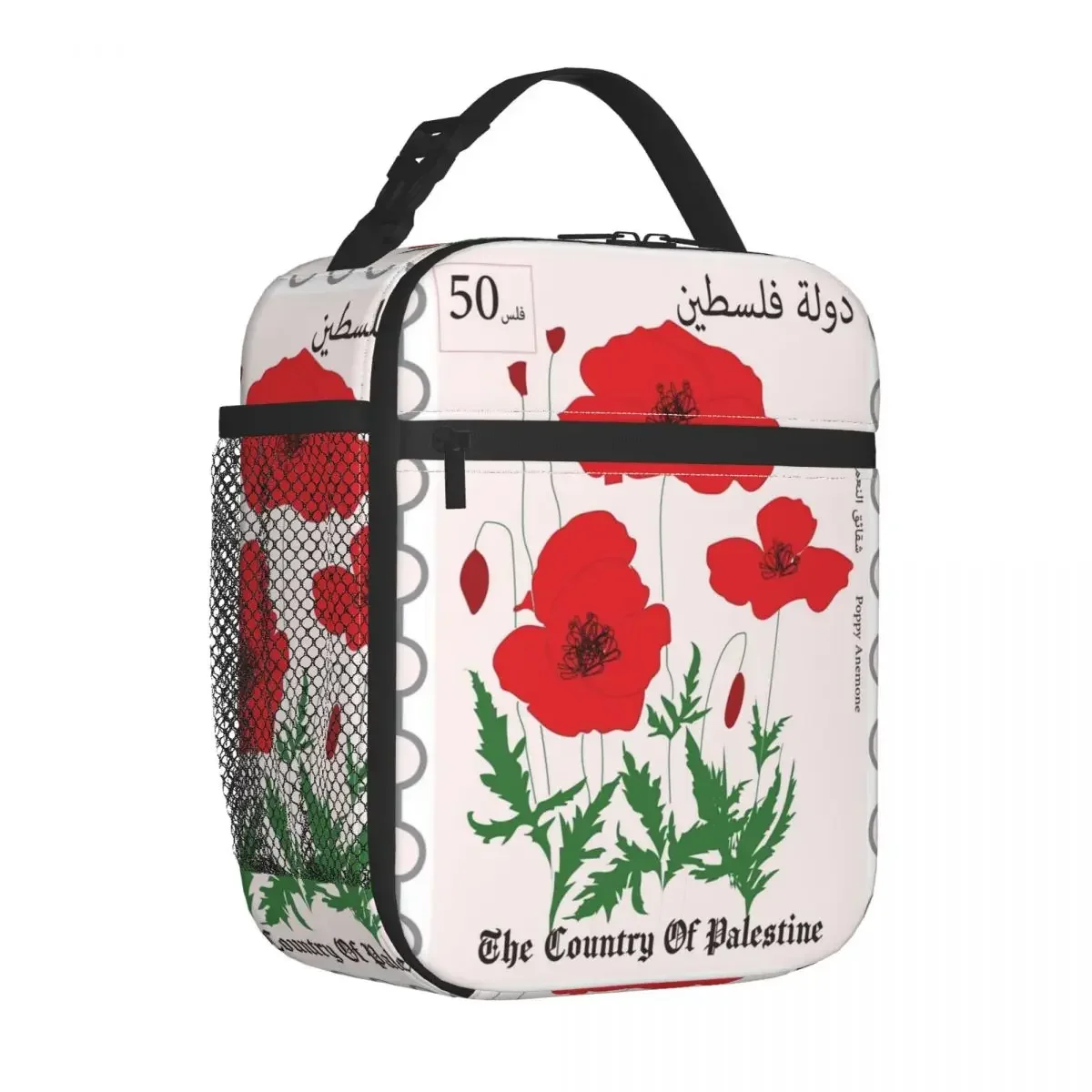 

Flowers Palestinian Postage Insulated Lunch Bags Food Container Reusable Thermal Cooler Lunch Boxes For Work