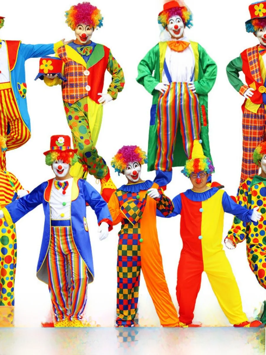 

Adult loween Costume ex Stage Performance Outfit Clown Par Dr Polyester Material Traditional Ethnic Stage Costume