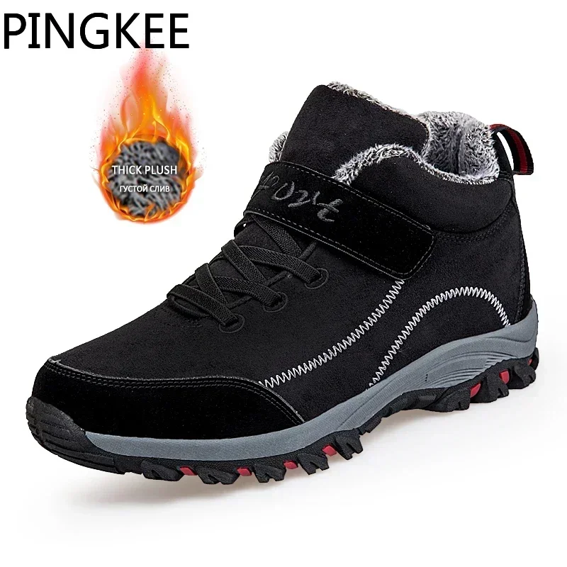 VENOCON PINGKEE Hook Loop Thermal Closure Warm Short Plush Casual Winter Snow Boot Shoes Men Women Sneakers Footwear Man For Men