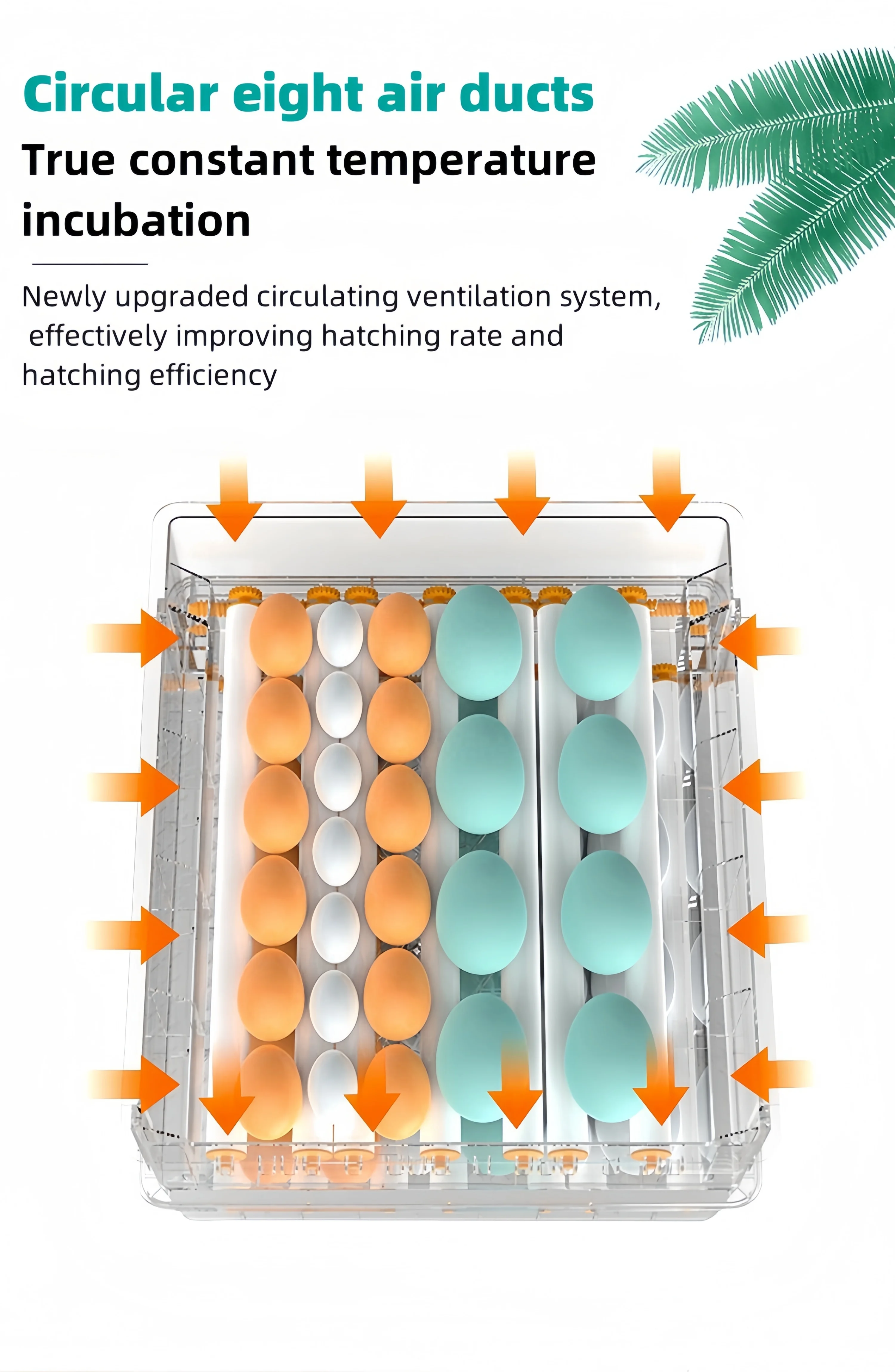حاضنة الدجاج الأوتوماتيكية مع جزء الرمح لحاضنة 120 بيضة