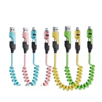 Mobile phone data charging cable mecha four-in-one charging cable suitable for apple huawei xiao mi spring telescopic fast charg
