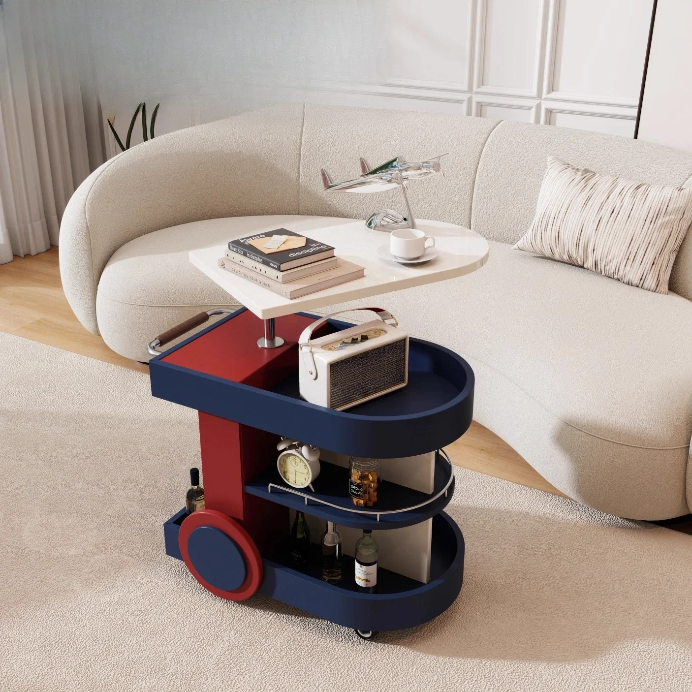 Mobile snack cabinet sofa side few study trolley bedroom bedside table