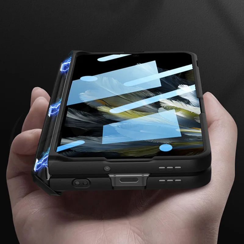 

Shockproof Armor Plastic Matte Case For Oneplus Open Magnetic Hinge Screen Glass Full Protective Cover For Oppo Find N3 Cases