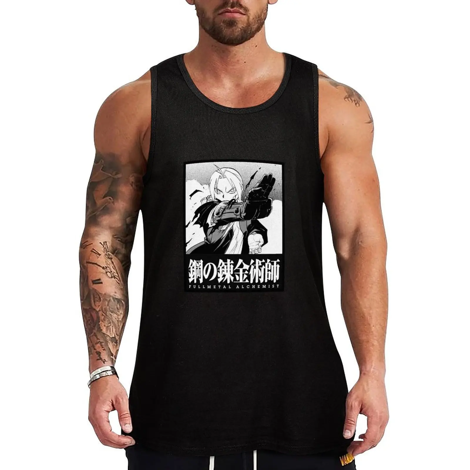 Fullmetal Alchemist Manga Panel Edward Elric Tank Top vest men men clothings summer 2024 Men's cotton t-shirt