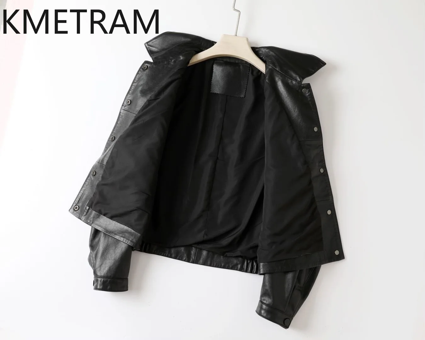 100% Schapenvacht Jas Vrouw Motorfiets Zwarte Korte Lederen Jassen Vrouwen Nieuw in Outerwears Herfst Kleding 2025 Majaбка