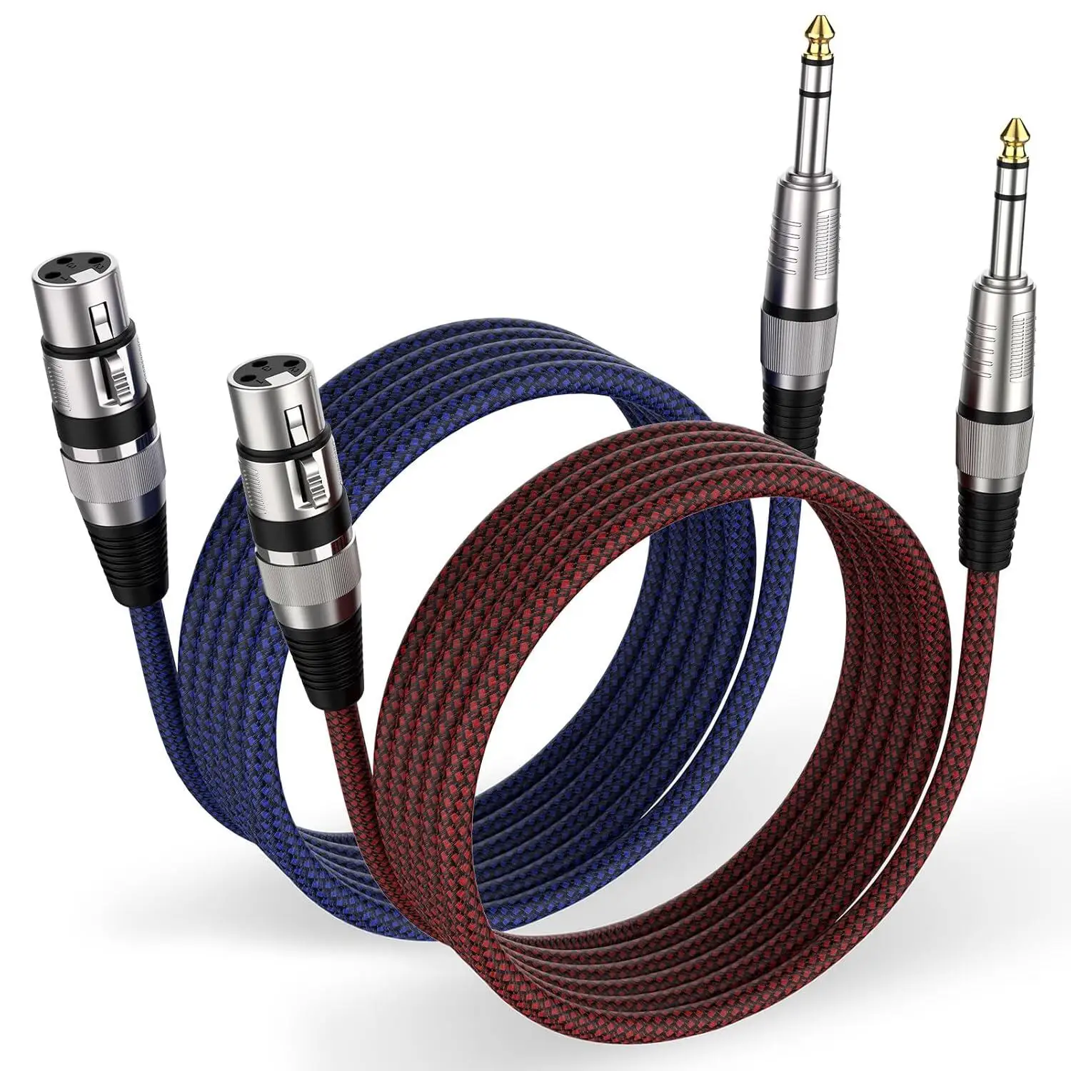 

XLR Female To 6.35mm TRS Cable 2Pack 6.35mm To XLR Female Balanced Microphone Cable for Microphone Recording Studios and More