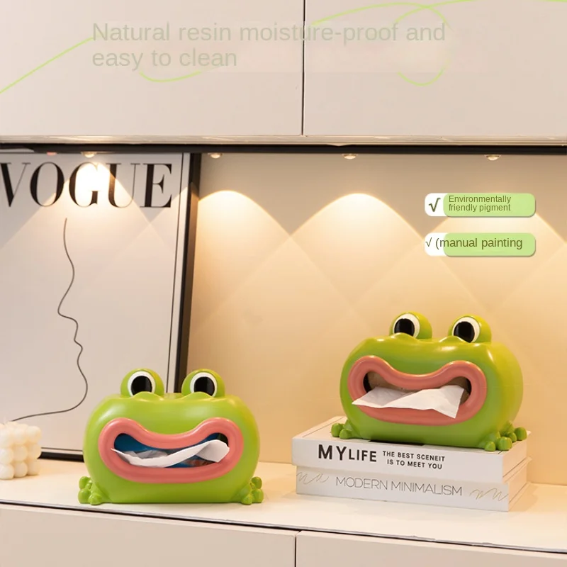 

Creative Frog Tissue Box Living Room Desktop Napkin Box Light Luxury High-end Storage Drawer Box Housewarming Gift