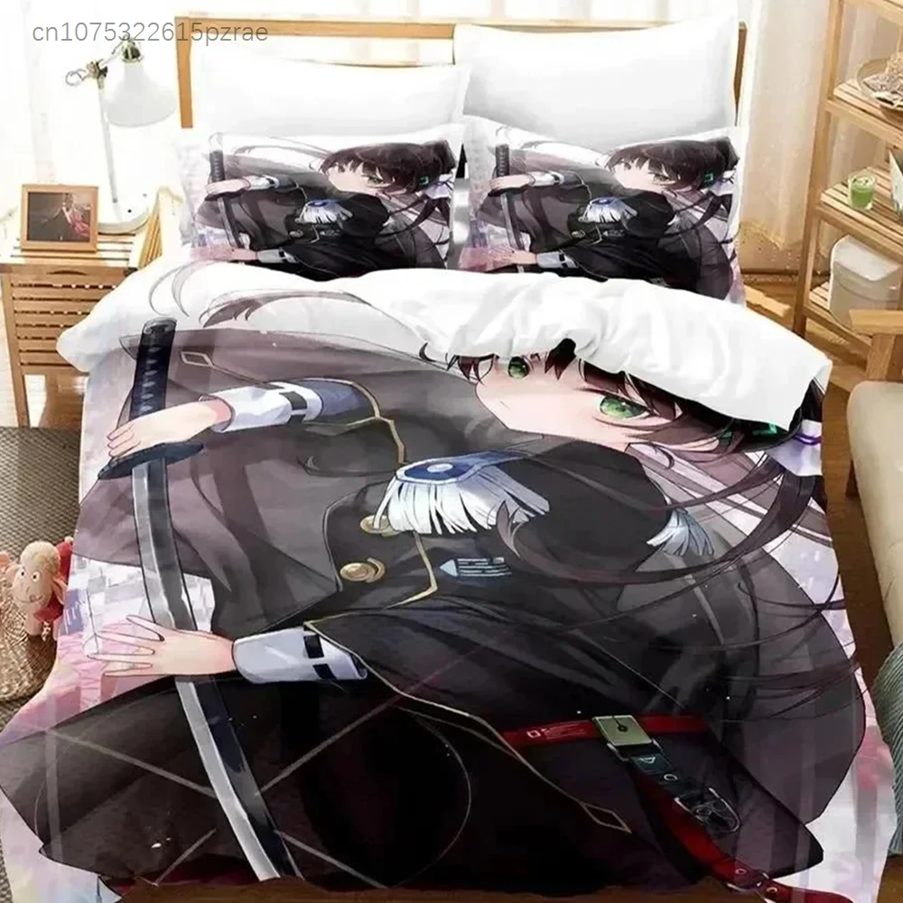 Top 3D Print Anime Heaven Burns Red Bedding Set Duvet Cover Bed Set Quilt Cover Pillowcase Comforter King Queen Size Boys Adult
