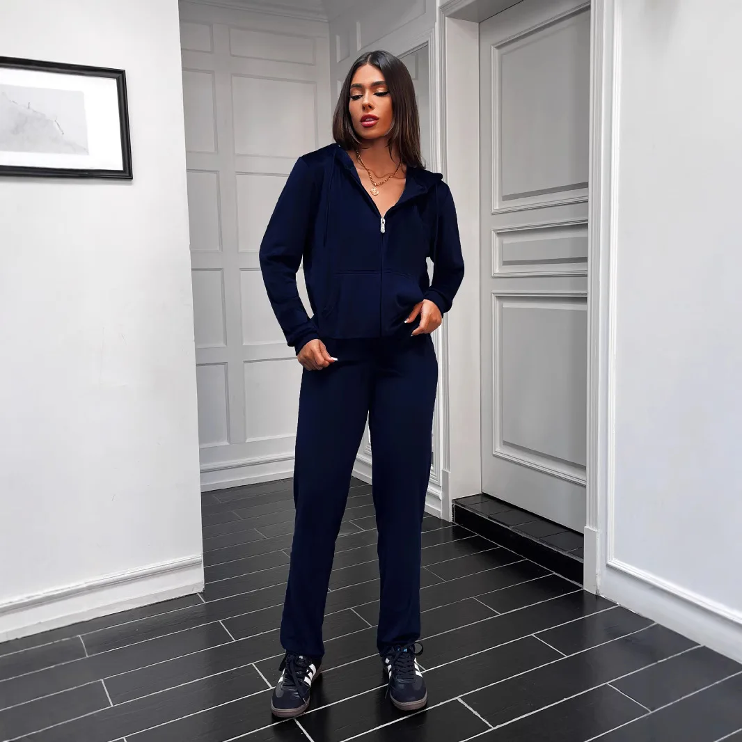 

Li Han Dun Women's Velvet Long Sve Sports Set Two-Piece Suite Casual Workout Ensemble Faionable Leisure Wear