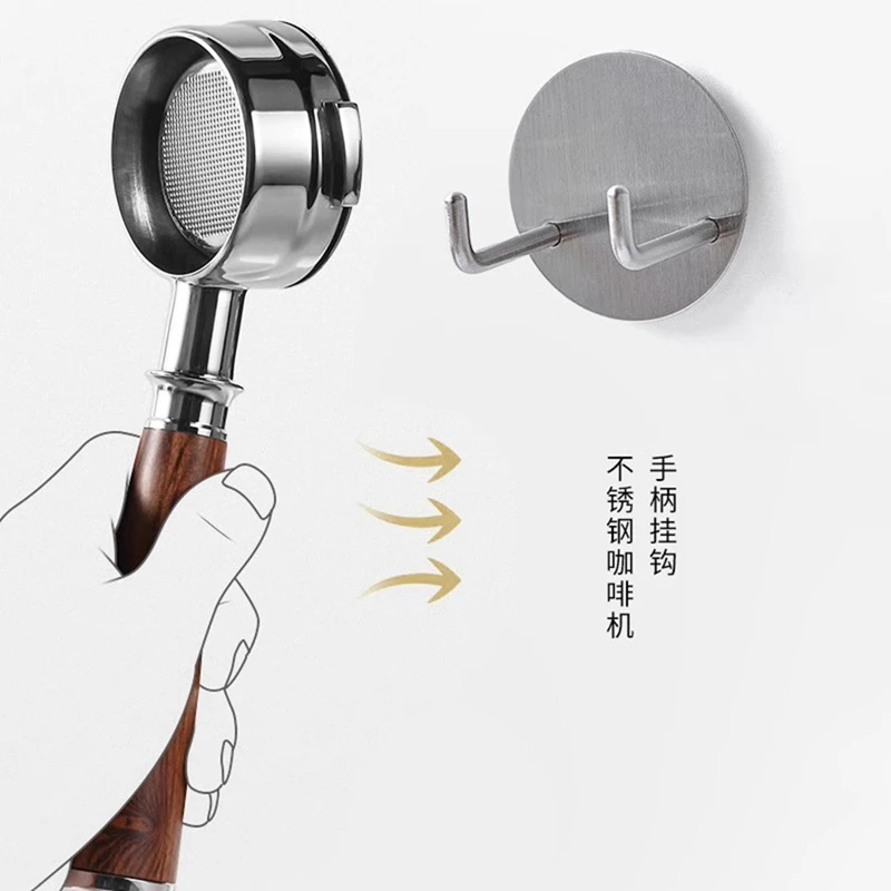 M14K-2Pc Koffie Filterhouder Houder Muurbevestiging, Zelfklevende Espresso Filterhouder Rack Voor 51/53/58Mm Filterhouder