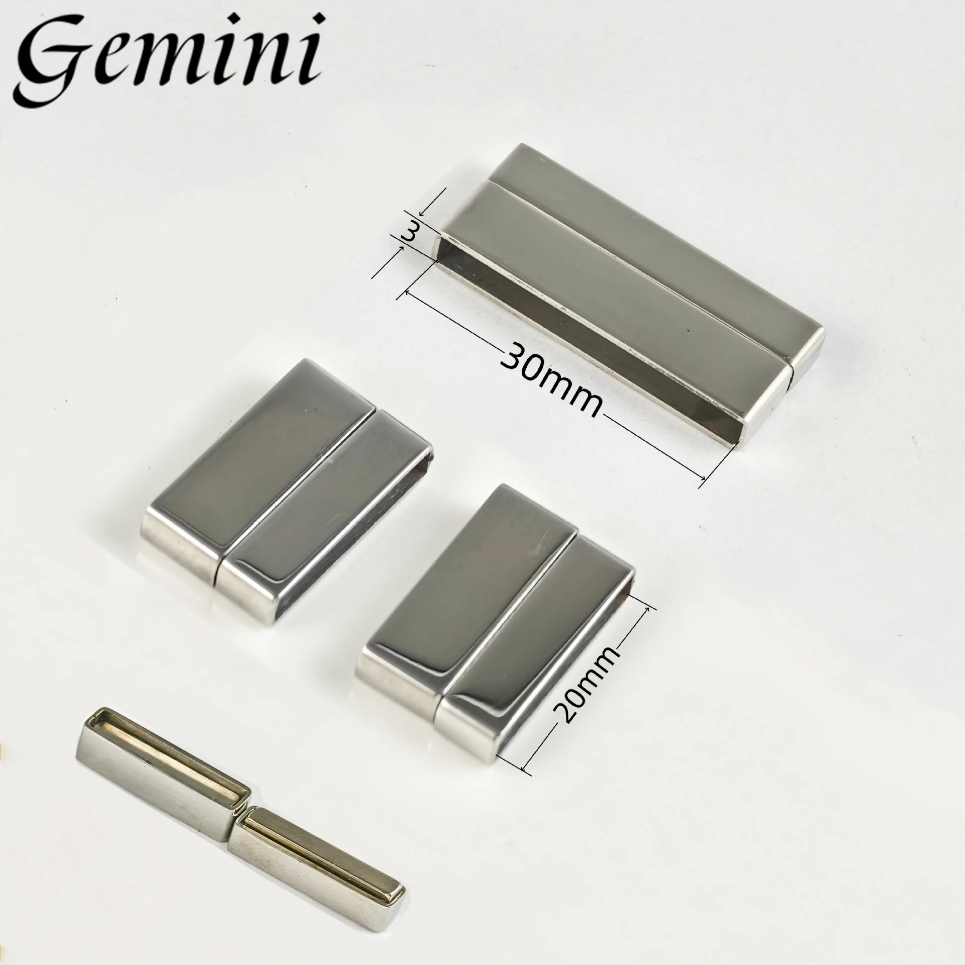 

5Set Stainless Steel Magnetic Clasps Hole 20*3mm 30*3mm 40*3mm Bracelets Leather Rope Connector Buckle DIY Jewelry Making Parts