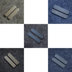 5 Lines Stria Patterns Titanium Alloy Knife Handle Patches for 58MM Victorinox Swiss Army Knives Scales Grip Roasted Blue Twill