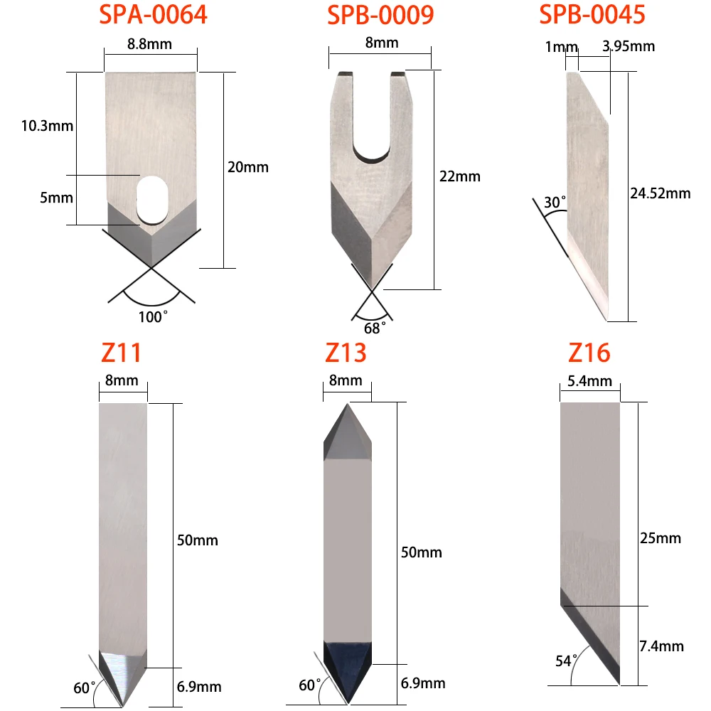 Tungsten Carbide Plotter Zund Vibration Knife Cutting Blade Cutter Cutting Fiber Leather Slotting Blade Knives Z10 Z21 Z61 Z50