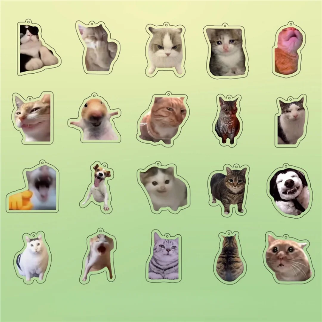 Llavero Meme Huh Cat Llavero Fanny Cat Llavero Gatos parlantes Confuso Gato Pandant Lindo regalo