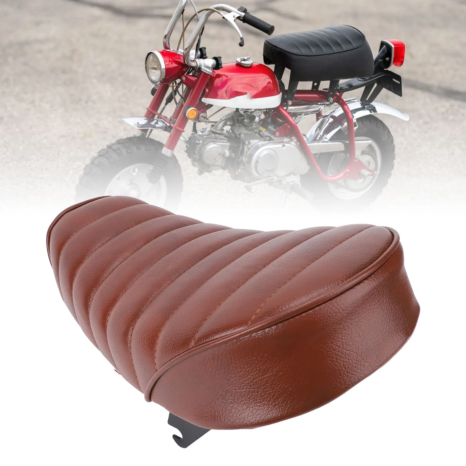 

Vintage Waterproof Motorcycle Seat - Anti-Slip Pad w/Bracket for Honda Z50/Mini Trail