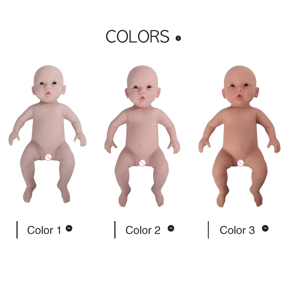 U-charmmore 47cm 3.2KG Full Silicone Reborn Baby Doll Toys Full body Soft Silicone Realistic Toys Bebe for Children Dolls Gift