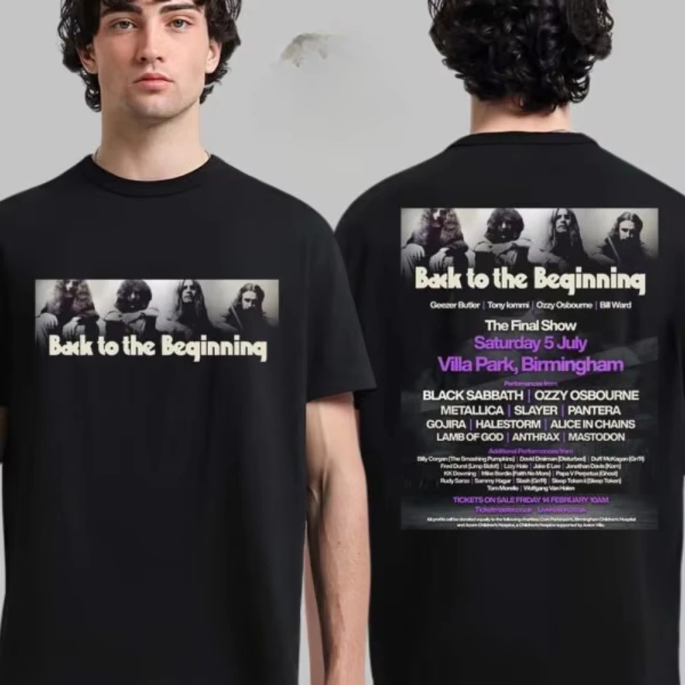 

Футболка Black Sabbath и Ozzy Osbourne Back To The Beginning Merch Event Tee с изображением участников группы, унисекс, в стиле Y2K, новый стиль