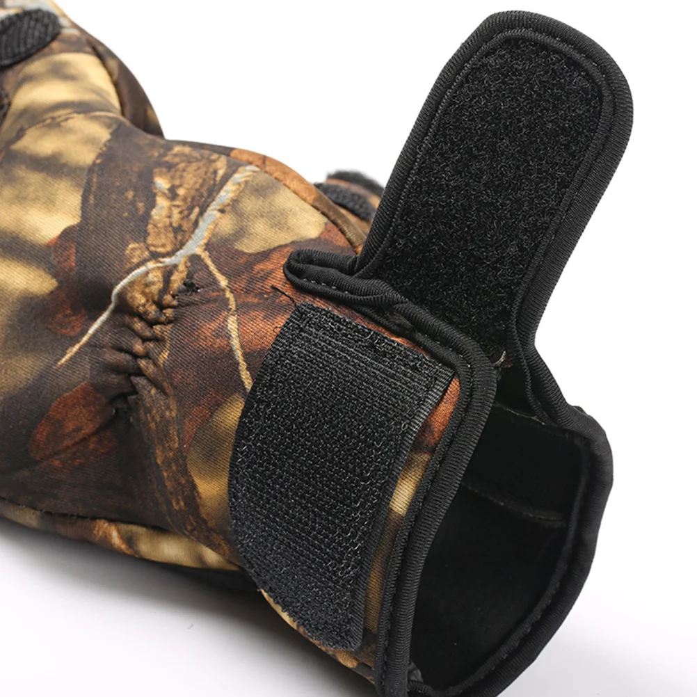 

1 Pair Camouflage Neoprene Gloves Anti-Slip Thermal Windproof 3 Finger Exposure Fishing Gloves Shockproof Breathable For Outdoor