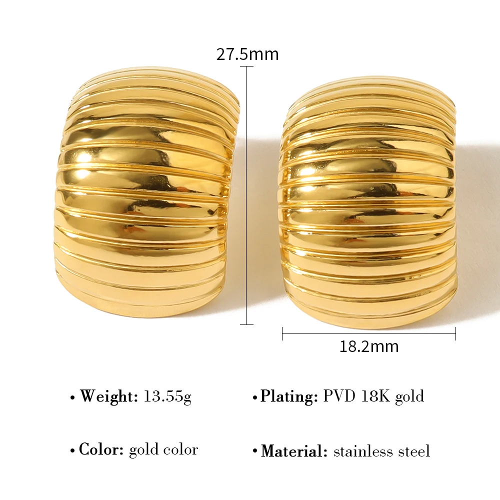 WILD & FREE Vintage Stainless Steel Earrings for Women 18K Gold Plated Chic Tarnish Free Trendy Jewelry Waterproof