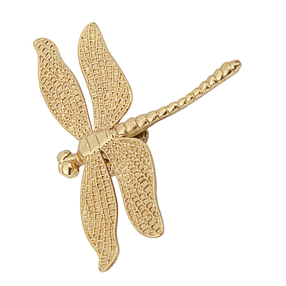 1Pcs Dragonfly Knob Brass Drawer Pull Decorative Cabinet Handle Modern Simple Style for Dresser Wardrobe Cupboard Home