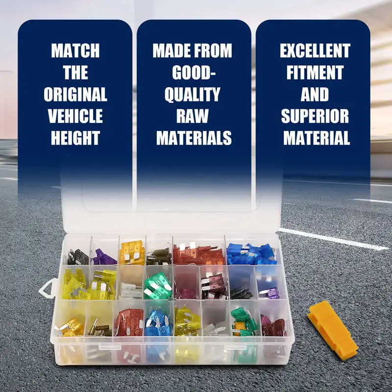 1Box/300Pcs Car Mini Fuse Kit 2A 3A 5A 7.5A 10A 15A 20A 25A 30A 35A 40A Fuse With Clip For Cars And Motorcycles