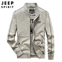 JEEP SPIRIT Autumn Winter Casual Jacket Men  Versatile Sports Breathable Coat Mens Fashion Comfortable Baseball Collar Overcoat